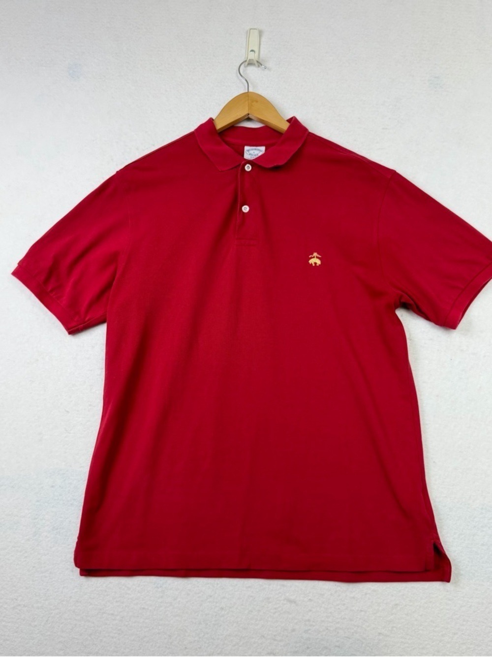 Brooks Brothers Slim Fit Polo Shirt Mens Large Red Cotton Golf Preppy